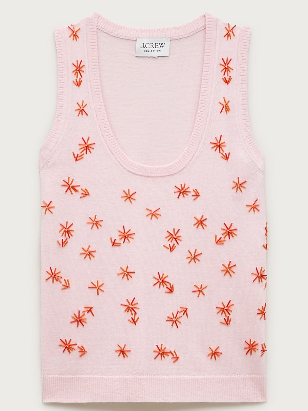 J. Crew Scoopneck shell in merino wool with embellishments